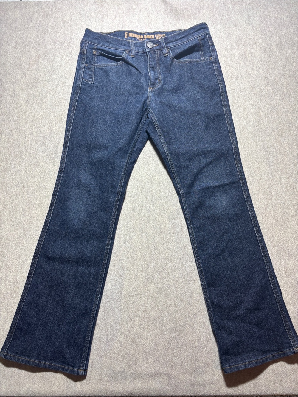 RedHead Ranch Jeans Mens 32x32 Dark Blue Ranch Fit Boot Cut Denim (4)